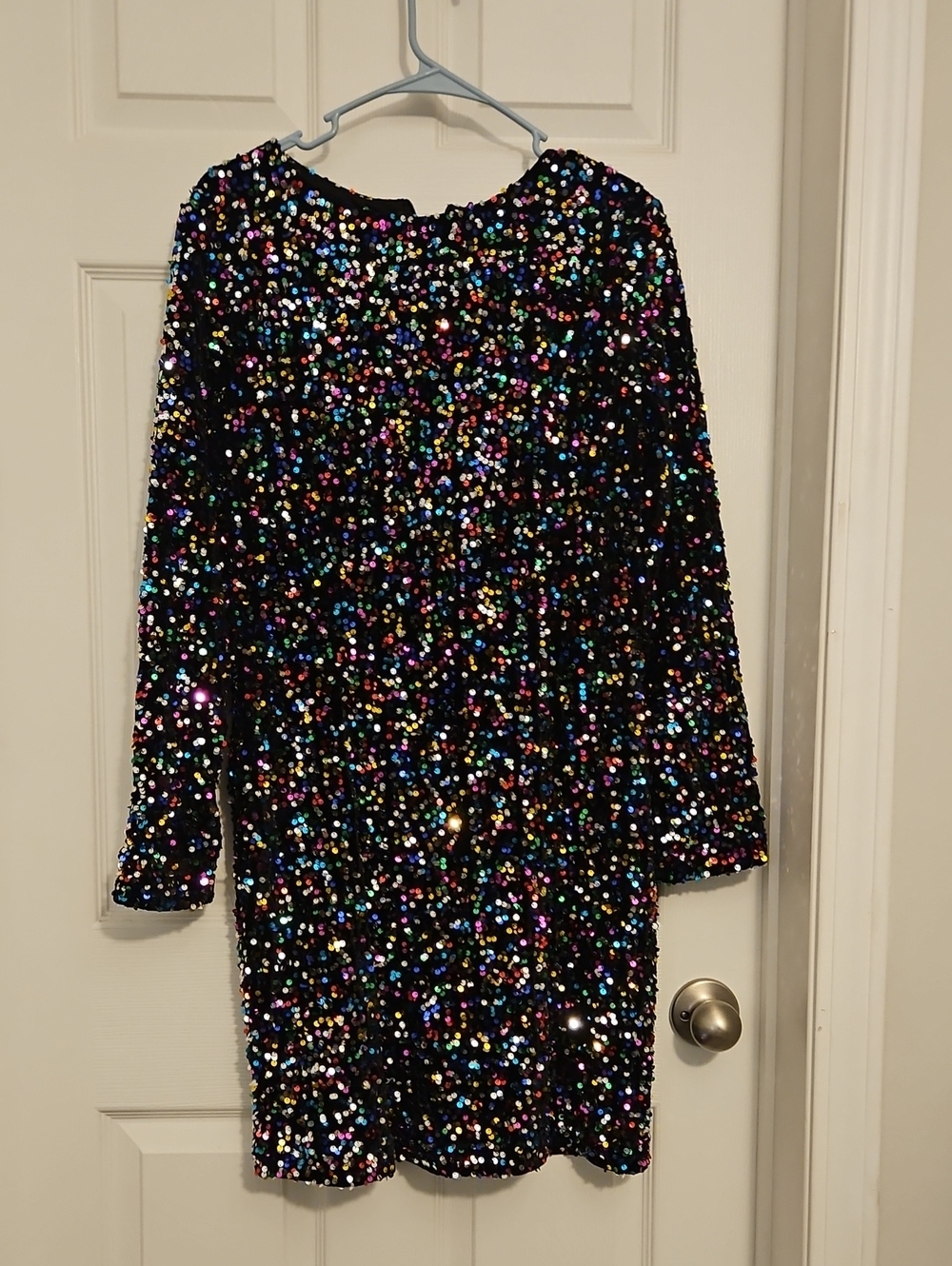 Womens' Black Sequin Party Dress - Multicolor Sparkle
